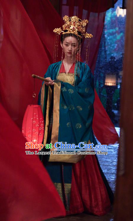 Chinese Tang Dynasty Young Beauty Hanfu Dress Xian Xia TV Series Love Between Fairy and Devil Xie Wan Qing Wedding Garment Costumes