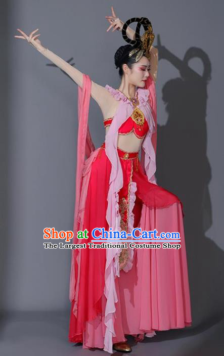 Chinese Chang E Flying Moon Costumes Goddess Dance Pink Dress Dancing Competition Clothing Classical Dance Garment