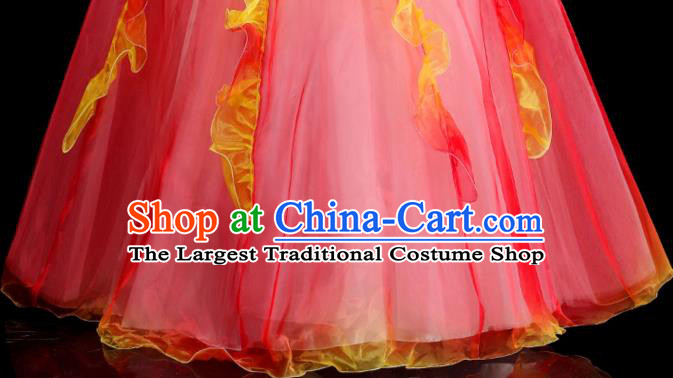 Chinese Women Group Dance Outfit Modern Dance Clothing Stage Performance Costume Opening Dance Bubble Dress