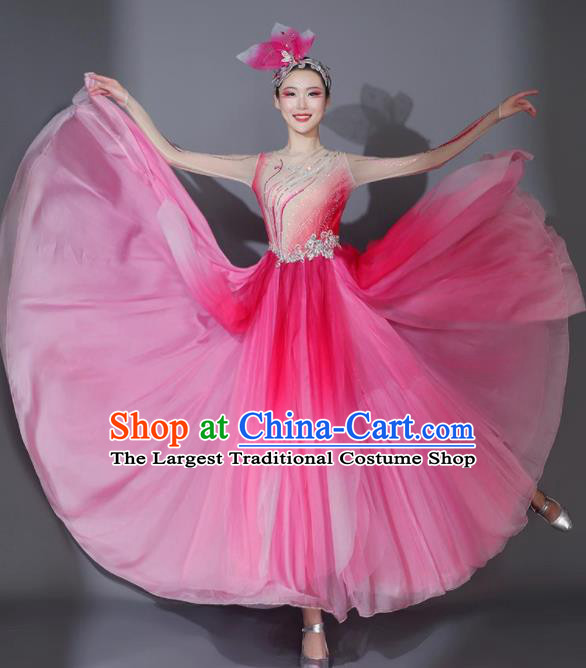 Chinese Opening Dance Pink Veil Dress Classical Dance Clothing Stage Performance Costume Modern Dance Garment