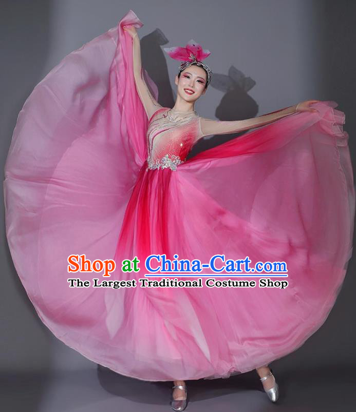 Chinese Opening Dance Pink Veil Dress Classical Dance Clothing Stage Performance Costume Modern Dance Garment