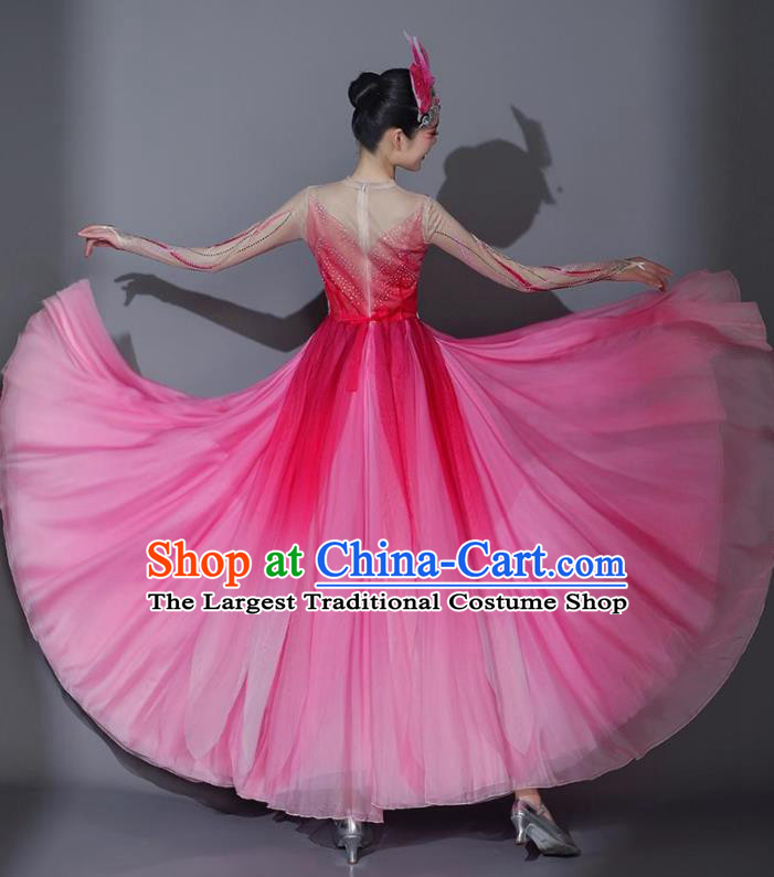 Chinese Opening Dance Pink Veil Dress Classical Dance Clothing Stage Performance Costume Modern Dance Garment