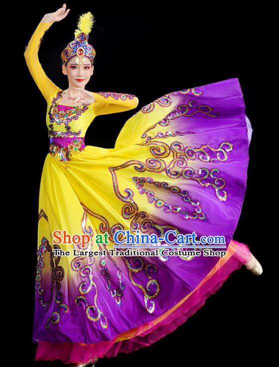 Chinese Xinjiang Dance Dress Uyghur Nationality Dance Costume Stage Performance Fashion Uygur Ethnic Dance Clothing