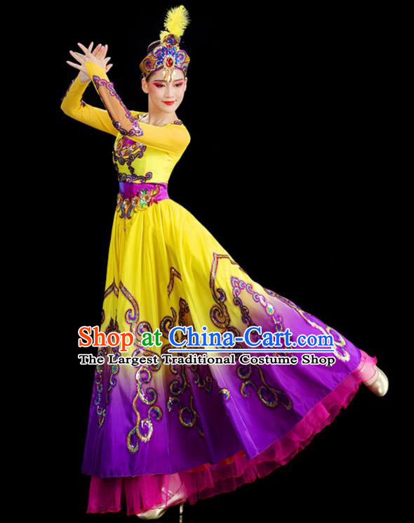 Chinese Xinjiang Dance Dress Uyghur Nationality Dance Costume Stage Performance Fashion Uygur Ethnic Dance Clothing