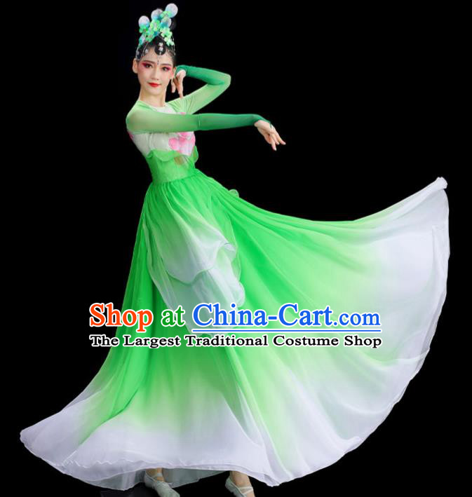 Chinese Classical Dance Clothing Opening Dance Fashion Lotus Dance Costume Stage Performance Green Dress