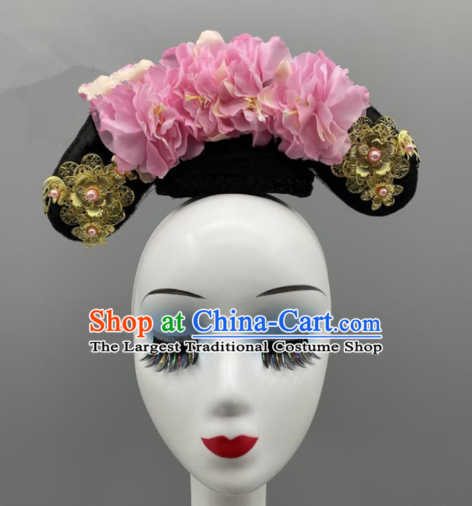 Chinese Classical Dance Hair Jewelries Qing Dynasty Court Lady Headdress Ancient Princess Headpieces