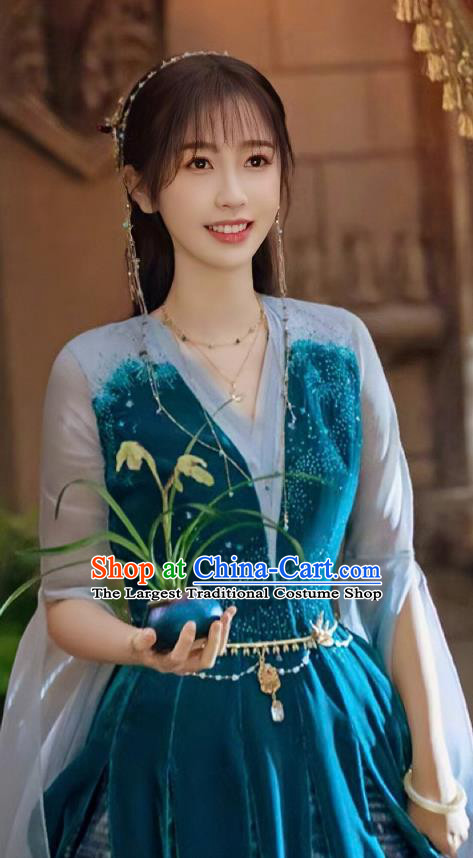 Chinese Ancient Princess Garment Costumes Traditional Hanfu Dress TV Series Love Between Fairy and Devil Xiao Lan Hua Clothing