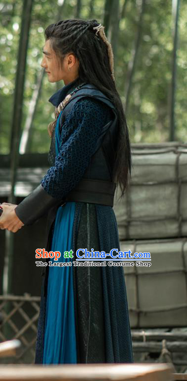 TV Series The Blue Whisper Li Shu Garment Costumes Chinese Ancient Swordsman Hero Clothing