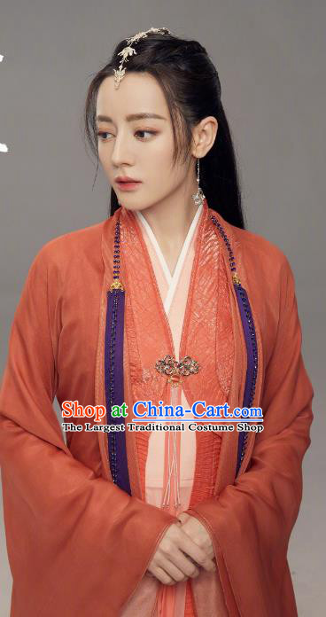 Chinese Ancient Fairy Clothing TV Series The Blue Whisper Ji Yun He Garment Costumes Swordswoman Red Dress