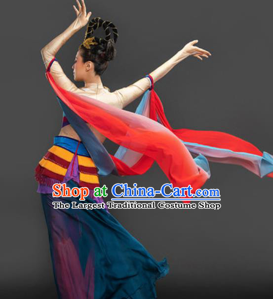 Chinese Goddess Dance Chang E Red Suit Dunhuang Flying Apsaras Dance Garment Costume Classical Dance Dress