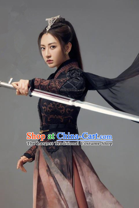 Chinese Swordswoman Dresses Ancient TV Series Female General Clothing The Blue Whisper Xue San Yue Garment Costumes
