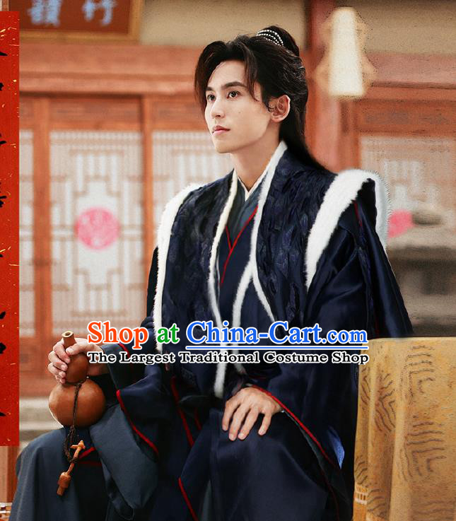 Chinese Traditional Noble Childe Hanfu Clothing Wu Xia Series Word Of Honor Zhou Xu Apparels Ancient Swordsmen Garment Costumes and Headpiece