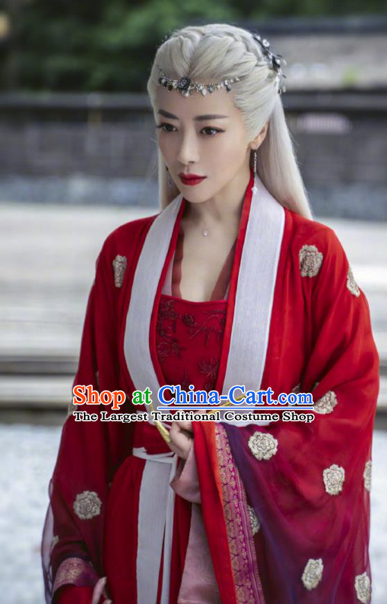 Chinese Ancient Beauty Ghost Red Dress Costumes Traditional Wu Xia Series Swordswomen Clothing Drama Word Of Honor Liu Qianqiao Garments