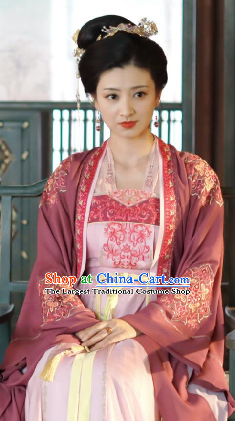 Chinese Ancient Noble Woman Hanfu Clothing Traditional Dress Garments Romance Series Rebirth For You He Cuihua Replica Costumes and Headpieces