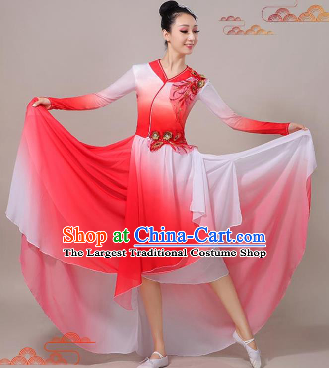 Professional Modern Dance Red Dress Chinese Classical Dance Clothing Opening Dance Garment