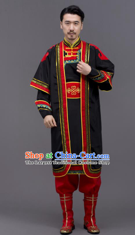Chinese Uyghur Minority Folk Dance Costume Xinjiang Nationality Black Outfit Ethnic Festival Clothing