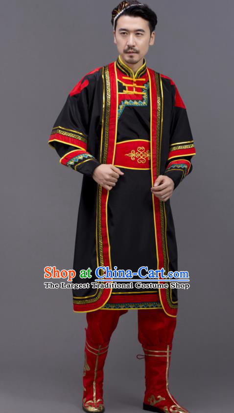 Chinese Uyghur Minority Folk Dance Costume Xinjiang Nationality Black Outfit Ethnic Festival Clothing