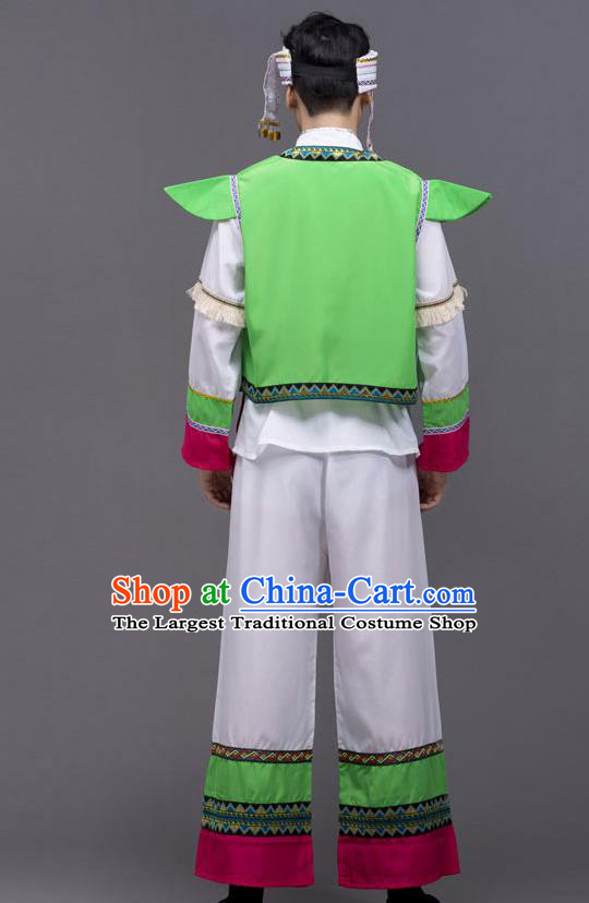 Chinese Bai Minority Folk Dance Costume Yunnan Nationality Outfit Ethnic Male Festival Clothing