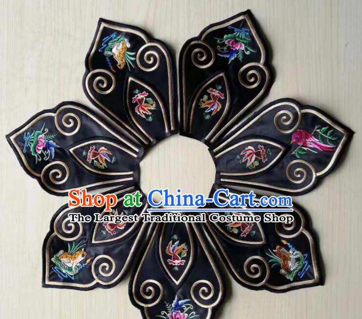 Chinese Traditional Cheongsam Necklace Accessories Qing Dynasty Embroidered Cloud Shoulder Colorful Brocade Collar Yujian Cappa