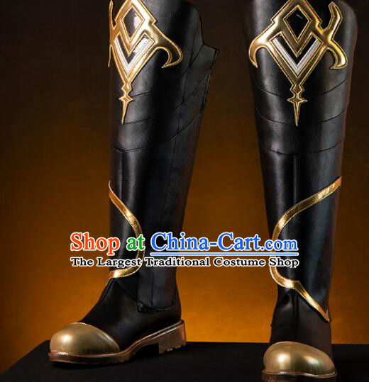 Chinese Cosplay Boots Handmade Swordsman Shoes Black Boots