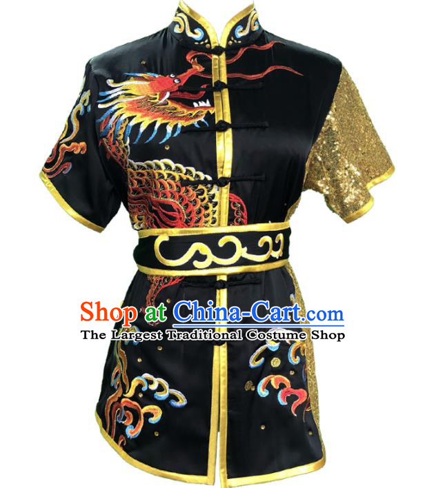 Chinese Martial Arts Changquan Uniforms Kung Fu Costumes Traditional Wushu Competition Clothing Embroidered Dragon Outfit