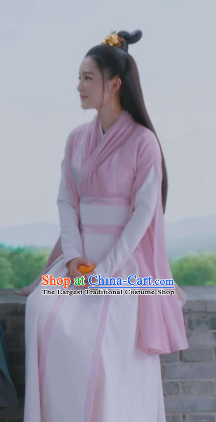 Chinese TV Series The Wolf Ma Zhaixing Replica Costumes Ancient Princess Pink Dress Clothing Traditional Female Swordsman Garments