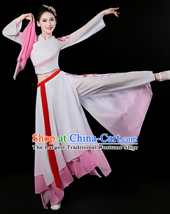 China Classical Dance Dress Stage Performance Clothing Fan Dance Garment Costume