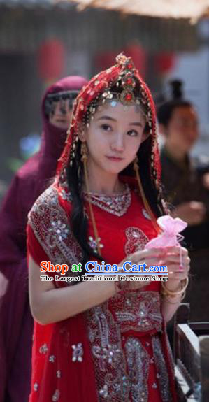 Chinese Ancient Princess Clothing Traditional Ethnic Lady Red Dress Garments Wuxia TV Series The Wolf Bao Na Costumes