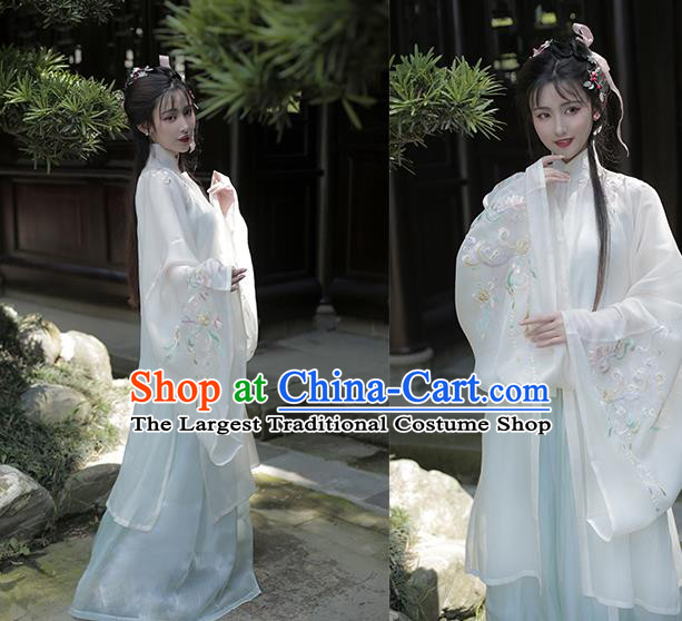 Chinese Ming Dynasty Noble Lady Costumes Traditional Hanfu Clothing Ancient Royal Princess Lilac Dress