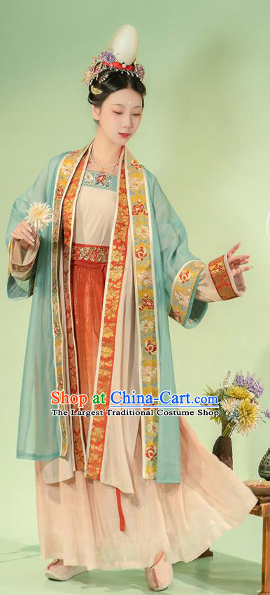 Chinese Ancient Royal Empress Dress Song Dynasty Court Queen Costumes Traditional Hanfu BeiZi Clothing Complete Set