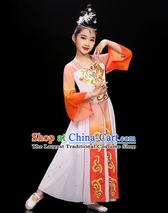 Chinese Fan Dance Dress Uniform Traditional Dancewear Children Classical Dance Clothing Beauty Dance Garment Costume