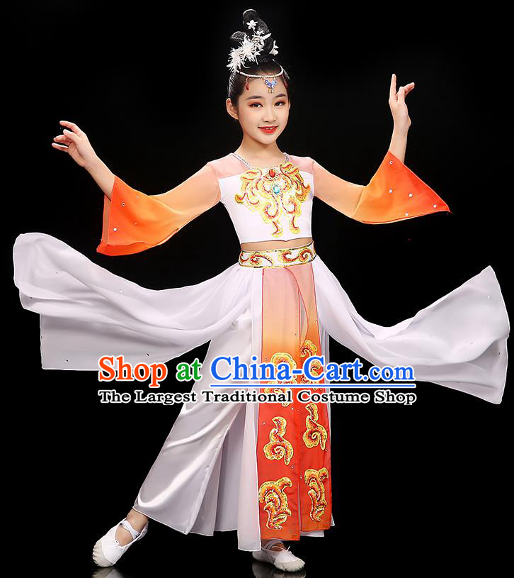 Chinese Fan Dance Dress Uniform Traditional Dancewear Children Classical Dance Clothing Beauty Dance Garment Costume