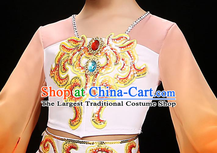 Chinese Fan Dance Dress Uniform Traditional Dancewear Children Classical Dance Clothing Beauty Dance Garment Costume