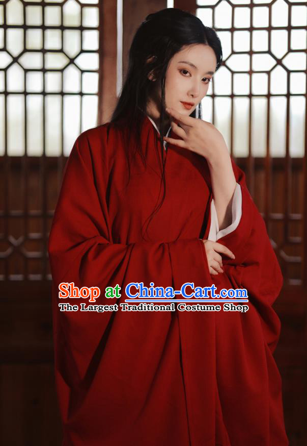 Chinese Wei Dynasty Princess Costumes Traditional Red Hanfu Clothing Ancient Swordswoman Dress Outfits
