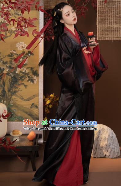 Chinese Han Dynasty Court Lady Garment Costumes Ancient Princess Clothing Traditional Yarn Hanfu Dress