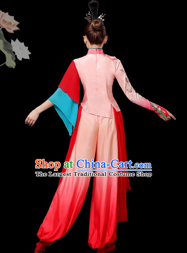 Chinese Yangko Dance Garment Women Solo Dance Red Outfit Classical Dance Clothing Umbrella Dance Costumes