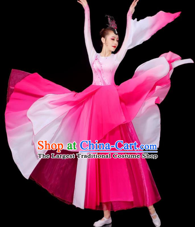 Chinese Classical Dance Clothing Umbrella Dance Costumes Jasmine Flower Dance Garment Women Solo Dance Pink Dress