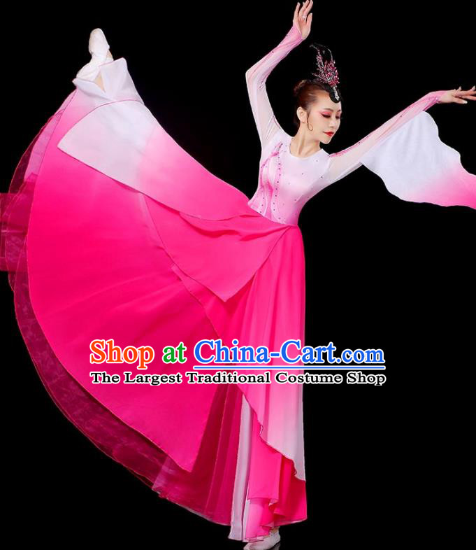 Chinese Classical Dance Clothing Umbrella Dance Costumes Jasmine Flower Dance Garment Women Solo Dance Pink Dress