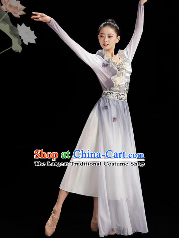 China Classical Dance Clothing Women Group Dance Dress Umbrella Dance Costume