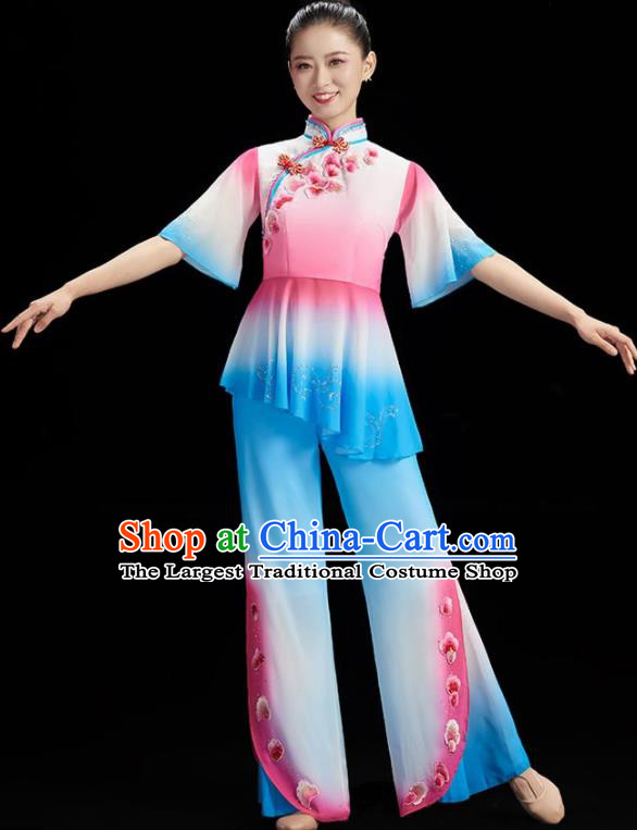 China Classical Dance Clothing Women Fan Dance Outfit Umbrella Dance Costume Stage Performance Garment