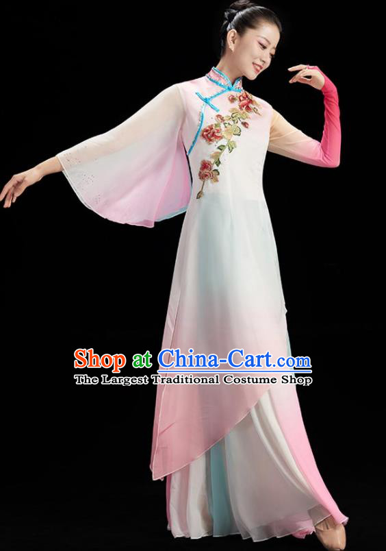 China Stage Performance Garment Classical Dance Clothing Women Group Dance Dress Umbrella Dance Costume