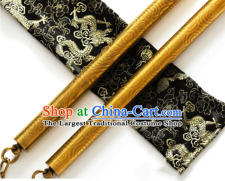 Top Stainless Steel Nunchakus Chinese Martial Arts Nunchaku Handmade Kung Fu Golden Nunchaka