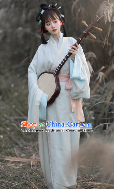 Chinese Han Dynasty Palace Lady Clothing Traditional Hanfu Dress Yarn Garment Ancient Princess Historical Costumes for Women