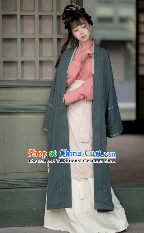 Chinese Song Dynasty Civilian Woman Clothing Traditional Hanfu Dress Ancient Young Lady Historical Costumes Complete Set