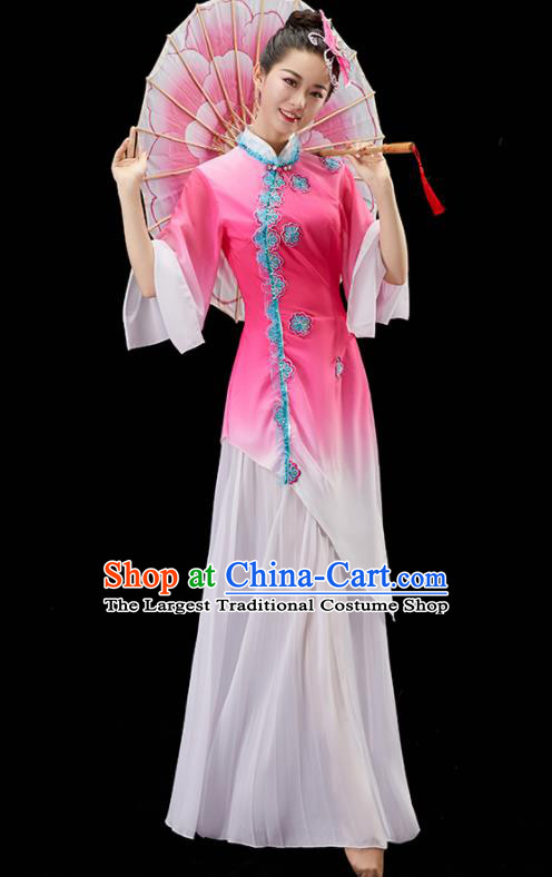 Chinese Classical Dance Clothing Spring Festival Gala Opening Dance Garment Women Umbrella Dance Costume Stage Performance Pink Dress