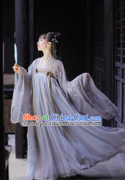 Chinese Tang Dynasty Princess Historical Costumes Traditional Hanfu Ruqun Clothing Ancient Palace Lady Dress Garments