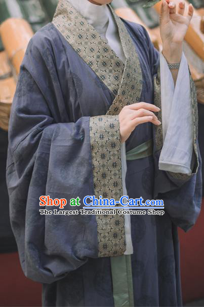 Chinese Ancient Palace Lady Dress Garments Jin Dynasty Princess Historical Costumes Traditional Hanfu Straight Front Robe Clothing