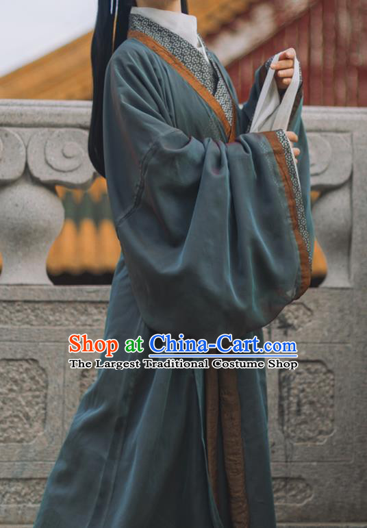 Chinese Han Dynasty Young Women Historical Costumes Traditional Hanfu Straight Front Robe Clothing Ancient Palace Lady Dress Garments
