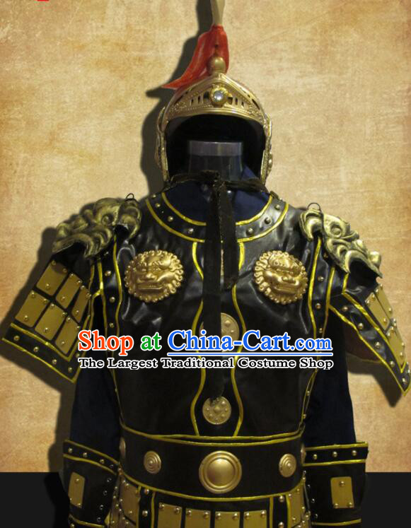 Chinese Three Kingdoms Warrior Armor Guan Gong Armour Set Ancient General Historical Costumes