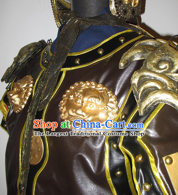 Chinese Three Kingdoms Warrior Armor Guan Gong Armour Set Ancient General Historical Costumes